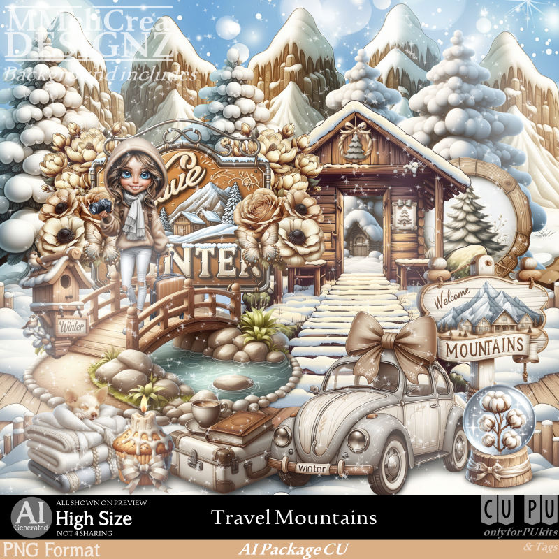 (image for) AI - PACKAGE - CU Travel Mountains (CU4PU/PNG/PACK)